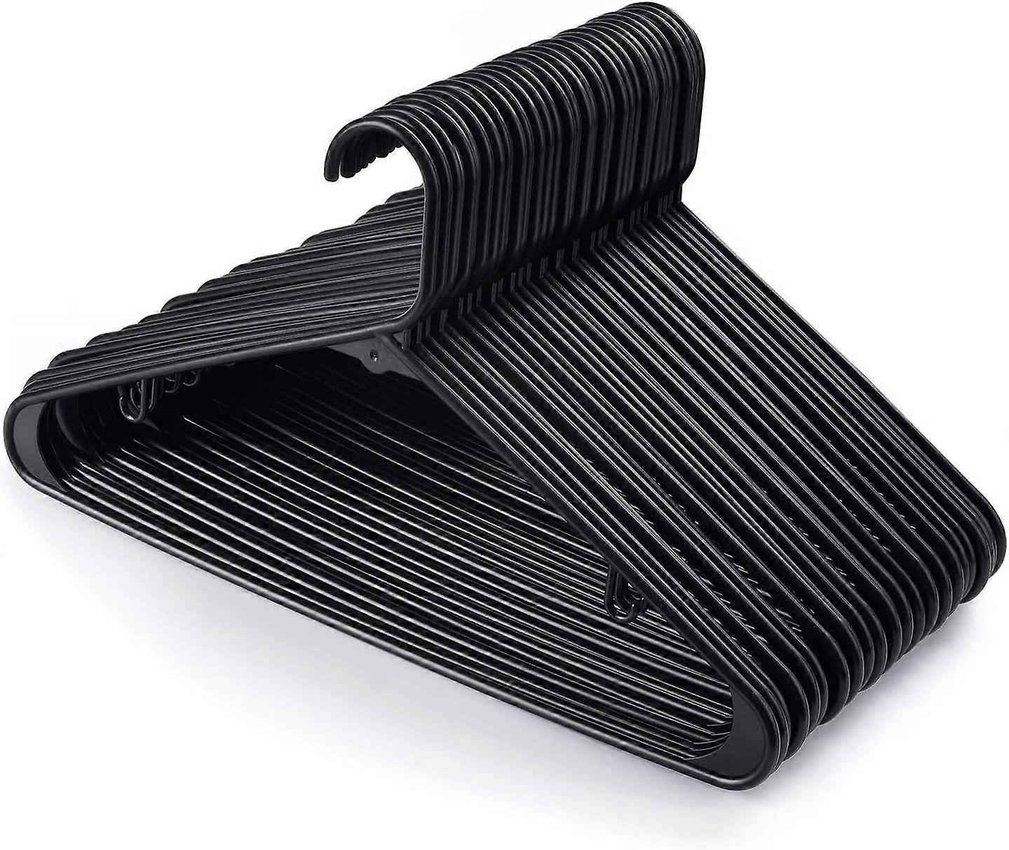 24 Pack Plastic Hangers,Pants Hanger,Length 42cm,Black