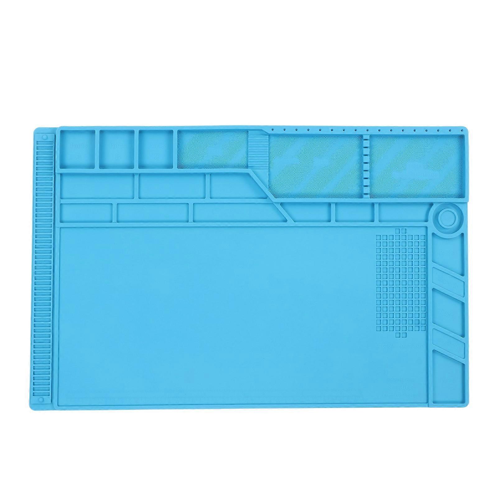 ワークマットシリコン断熱はんだ付けパッド、スケールアクセサリースロット付き 電子メンテナンス用