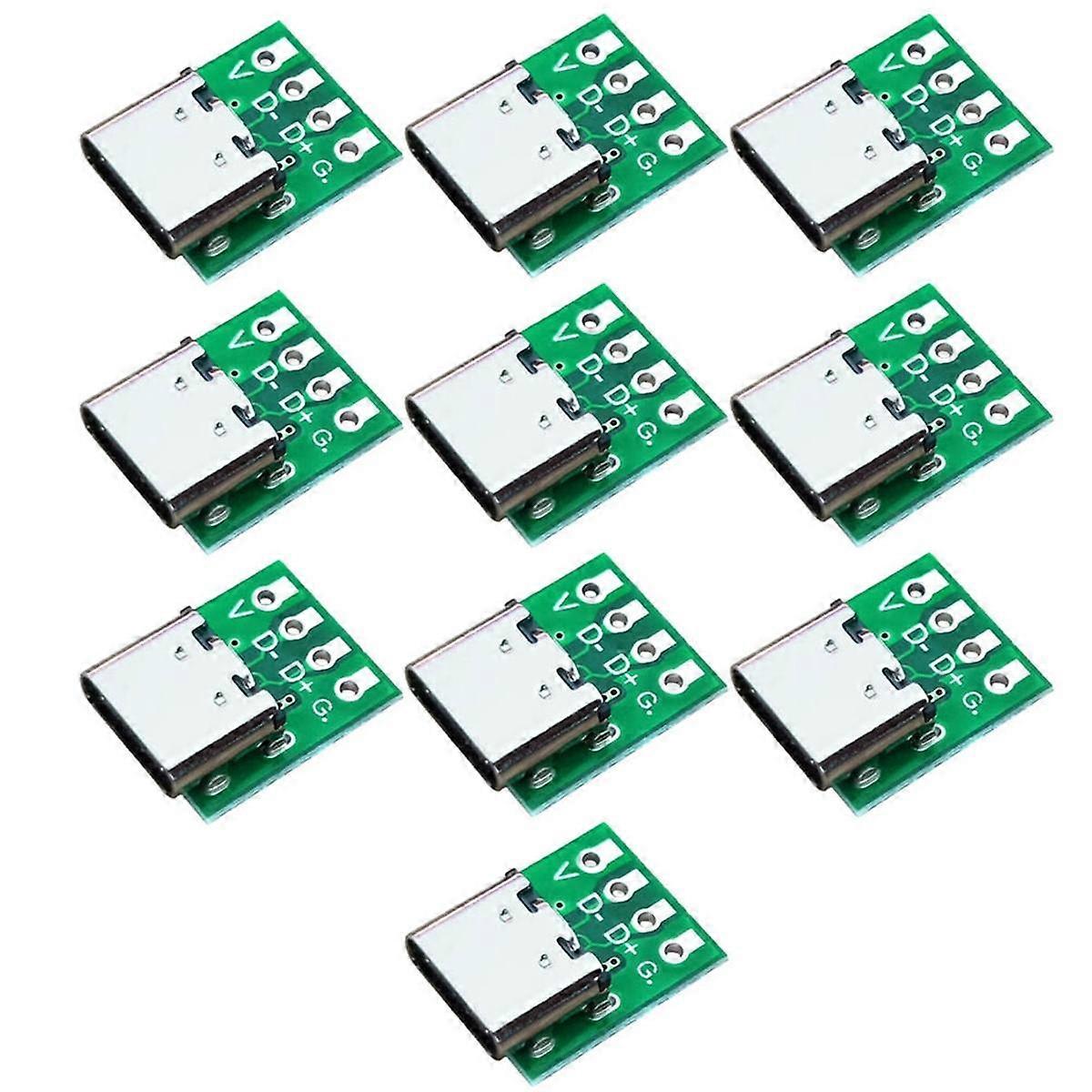 10 PCS TYPE-C USB3.1 16 Pin Female to 2.54mm Type C Connector 16P Adapter Test PCB Board Plate Sock