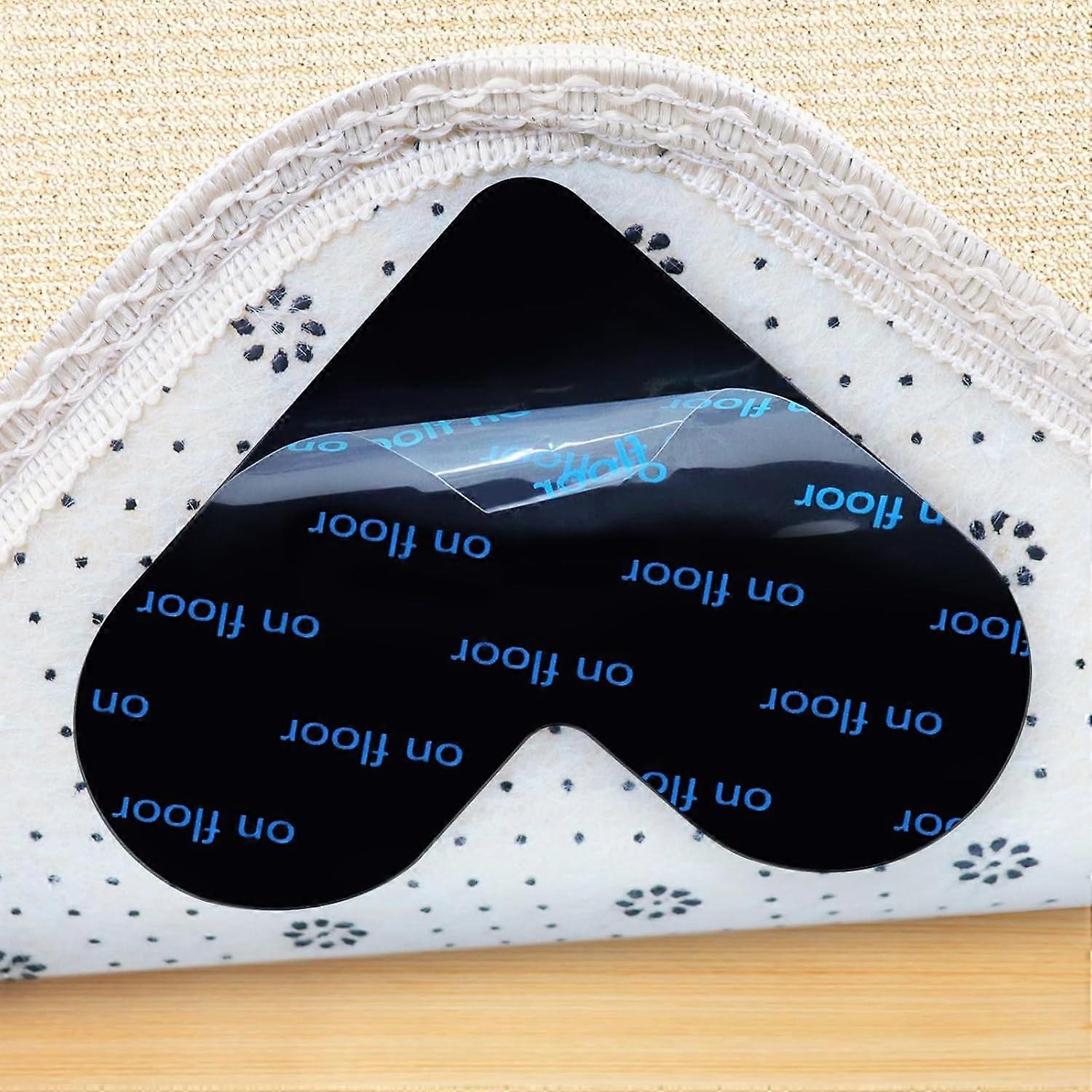 16 Pcs Anti Slip Rug Grippers, Reusable and Washable Non Slip Rug Grippers, Anti Curling Carpet Grippers Corner for Hardwood Floors, Area Rugs and Car