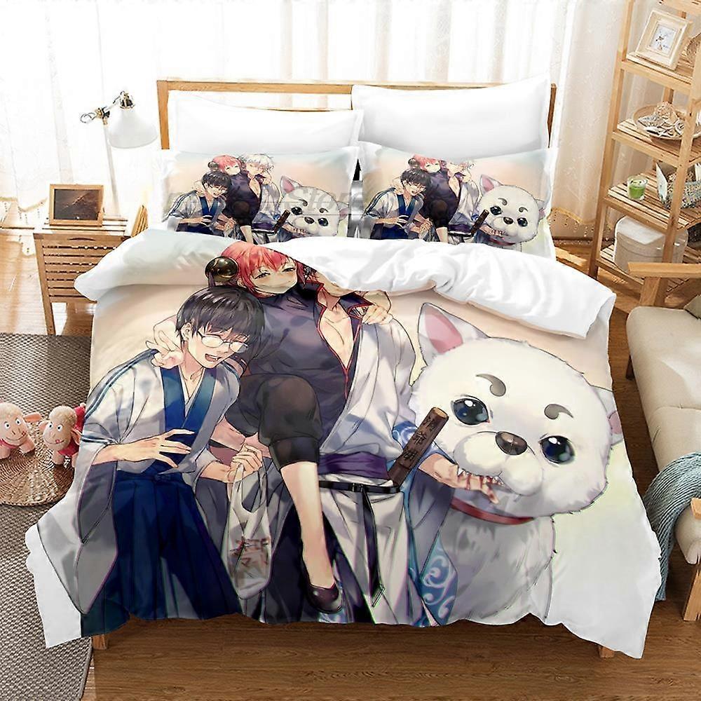 a372 Lakan Mode Anime Lakan Set Gintama Sängkläder Set Enkelsäng Twin Full Storlek Säng Set Vuxen Barn Sovrum Påslakan Uppsättningar Lakan iip372