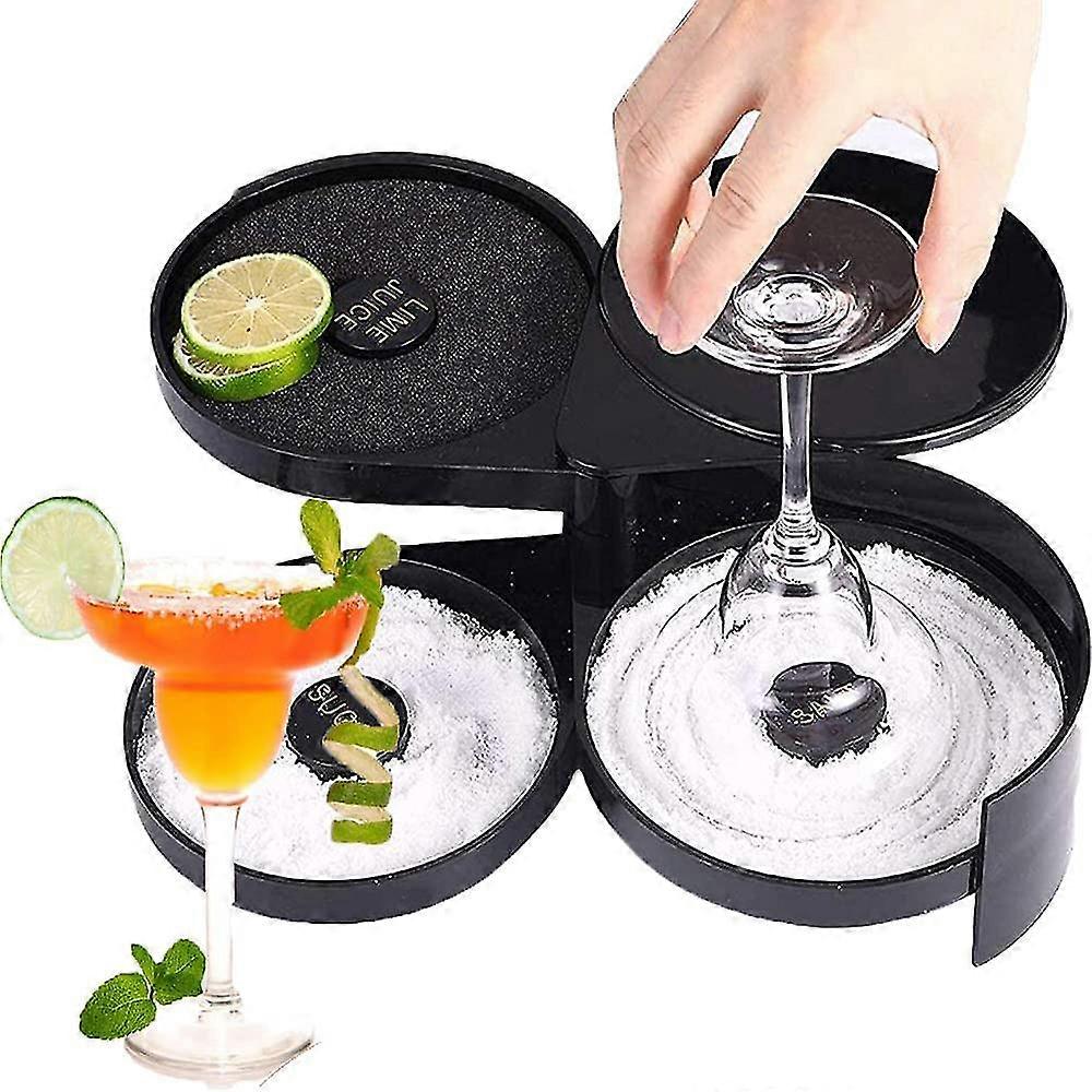 ソルトリマーバーグラスリマーマルガリータソルトシュガーカクテルリマー3層回転トレイバーテンダーツール