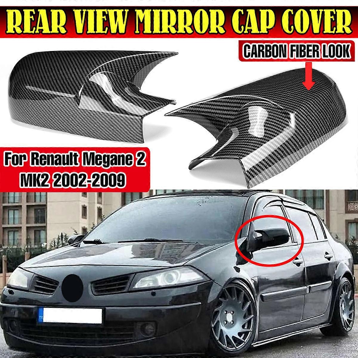 1 Pair Car Side Rearview Mirror Cover Cap Mirror Shell Case Trim For Renault Megane 2 MK2 2002-2009 Rear View Mirror Cover Cap