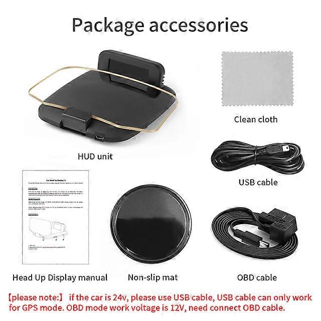 C1 Car Navigation projection HUD Bluetooth Connection Auto Head Up Display Multiple interfaces car accessories on screen