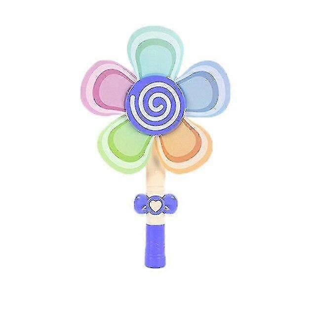 YYH-Handheld Windmill Bubble Wand Toy With LED Light Music Outdoor Automatic Bubbles BlowingBlue