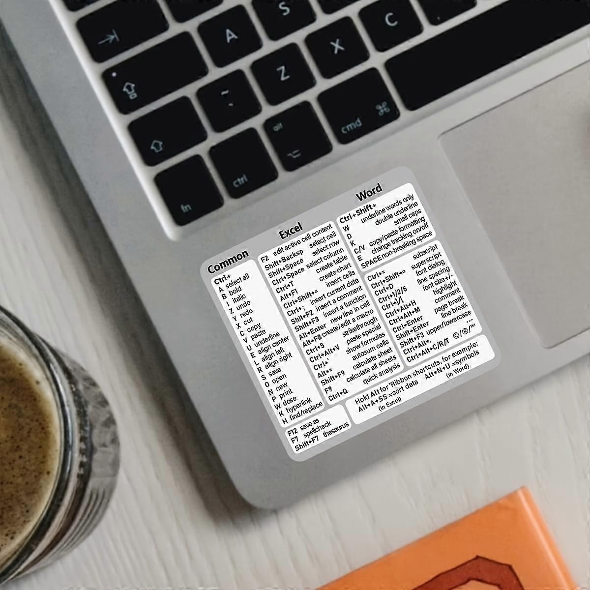 1pc Transparent Word/Excel Shortcut Key Sticker for Improved Work Efficiency