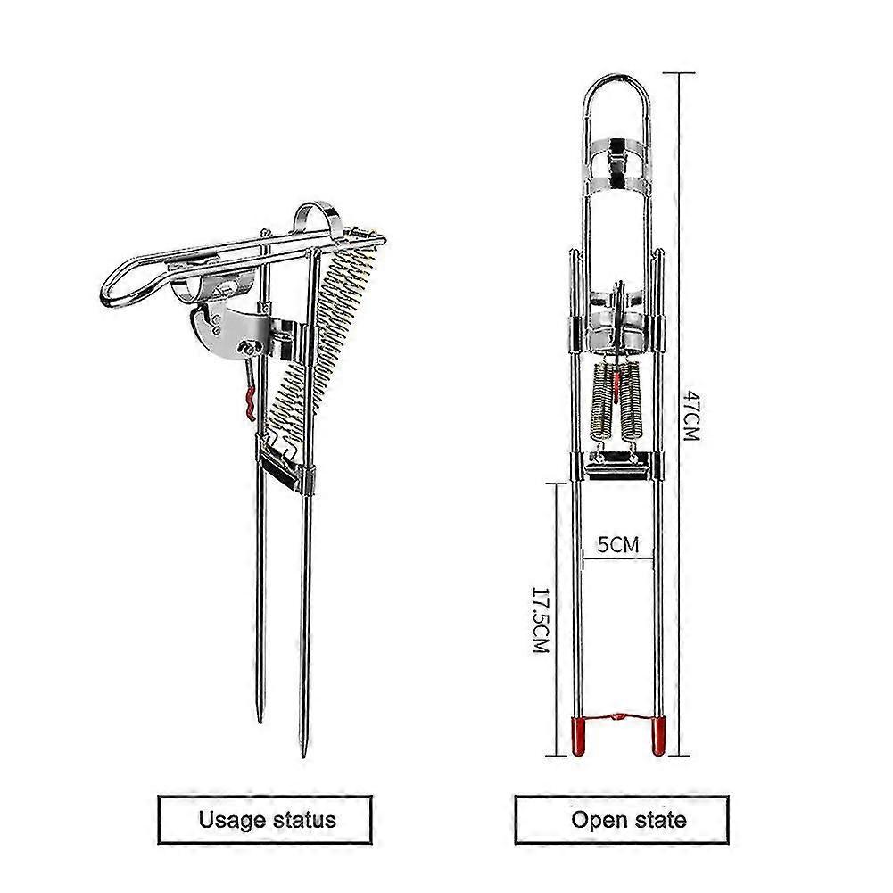 Support de canne à pêche en acier inoxydable avec Automatic Tip-up Hook Setter Spring Fishing Tool Nouveau