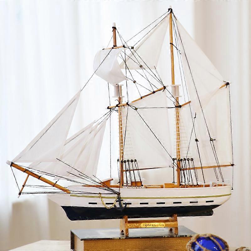 Modello di vela Simulazione regalo Barca di legno Craft Studio Decorazione Ornamenti Stile mediterraneo Vela liscia