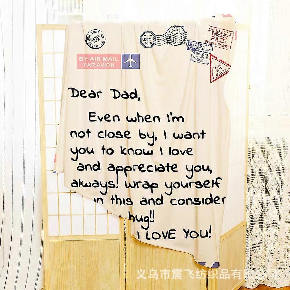 Flannel Blanket Universal for All Seasons Mother's Day Envelope Gift Blanket Letter Style Flannel Message Printed Blanket Mode 253