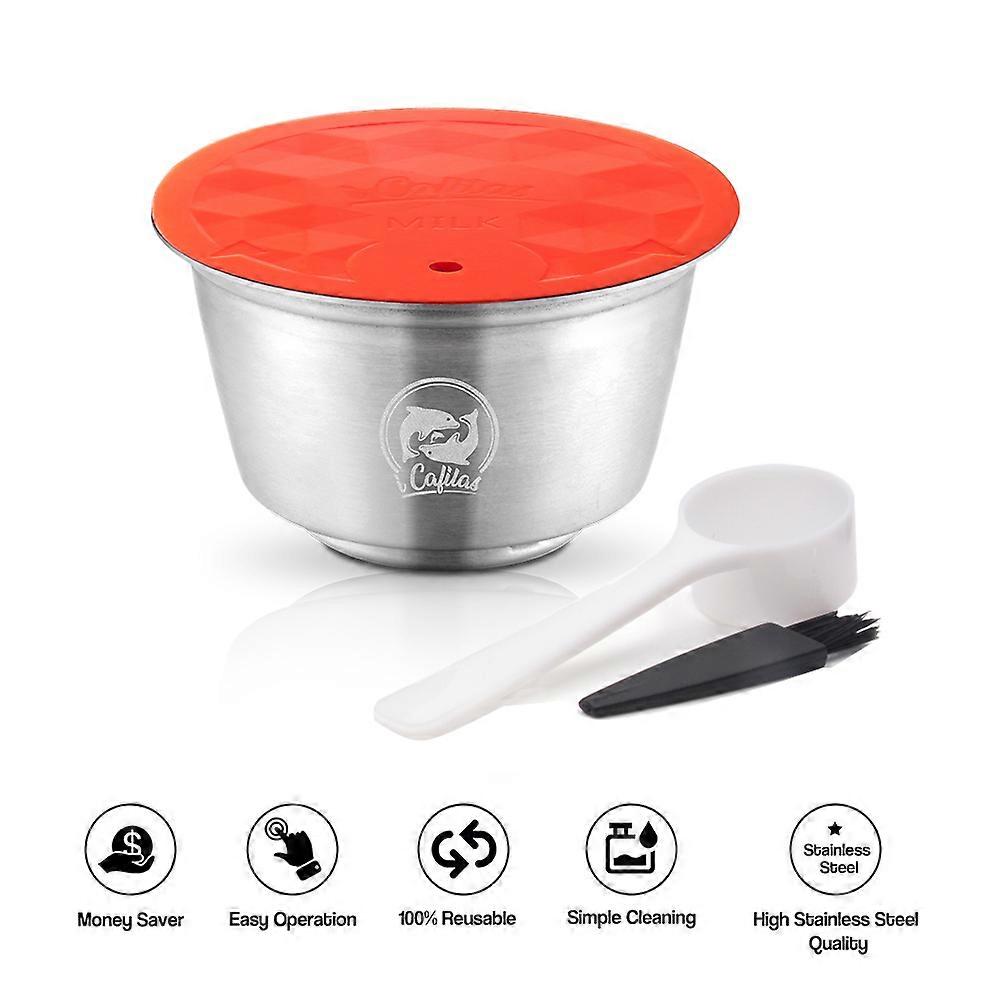Capsule de lait réutilisable en acier inoxydable Dosette de mousse de lait rechargeable compatible avec Dolce Gusto