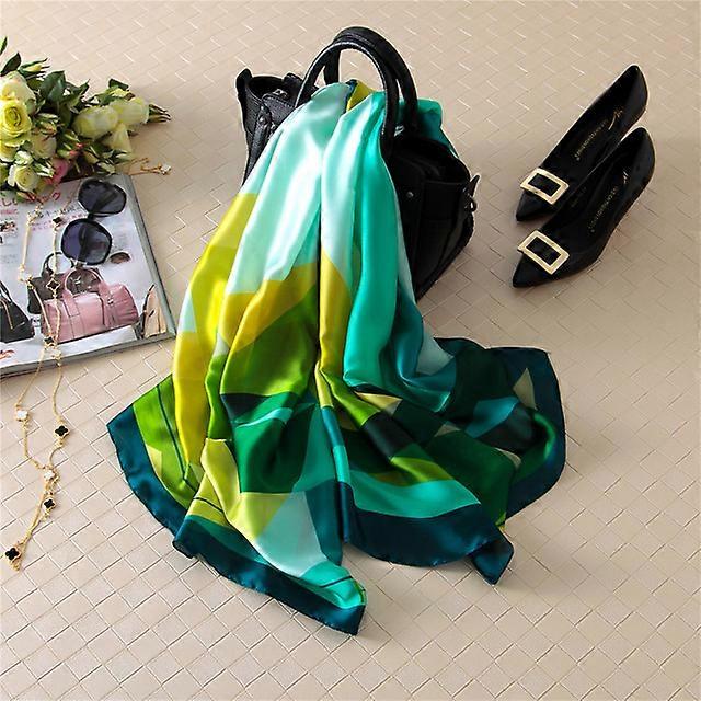 2021 Summer Women Silk Scarf Luxury Multicolor Print Beach Hijab New 180X90CM Shawls And Wraps Female Echarpe Designer Bandana