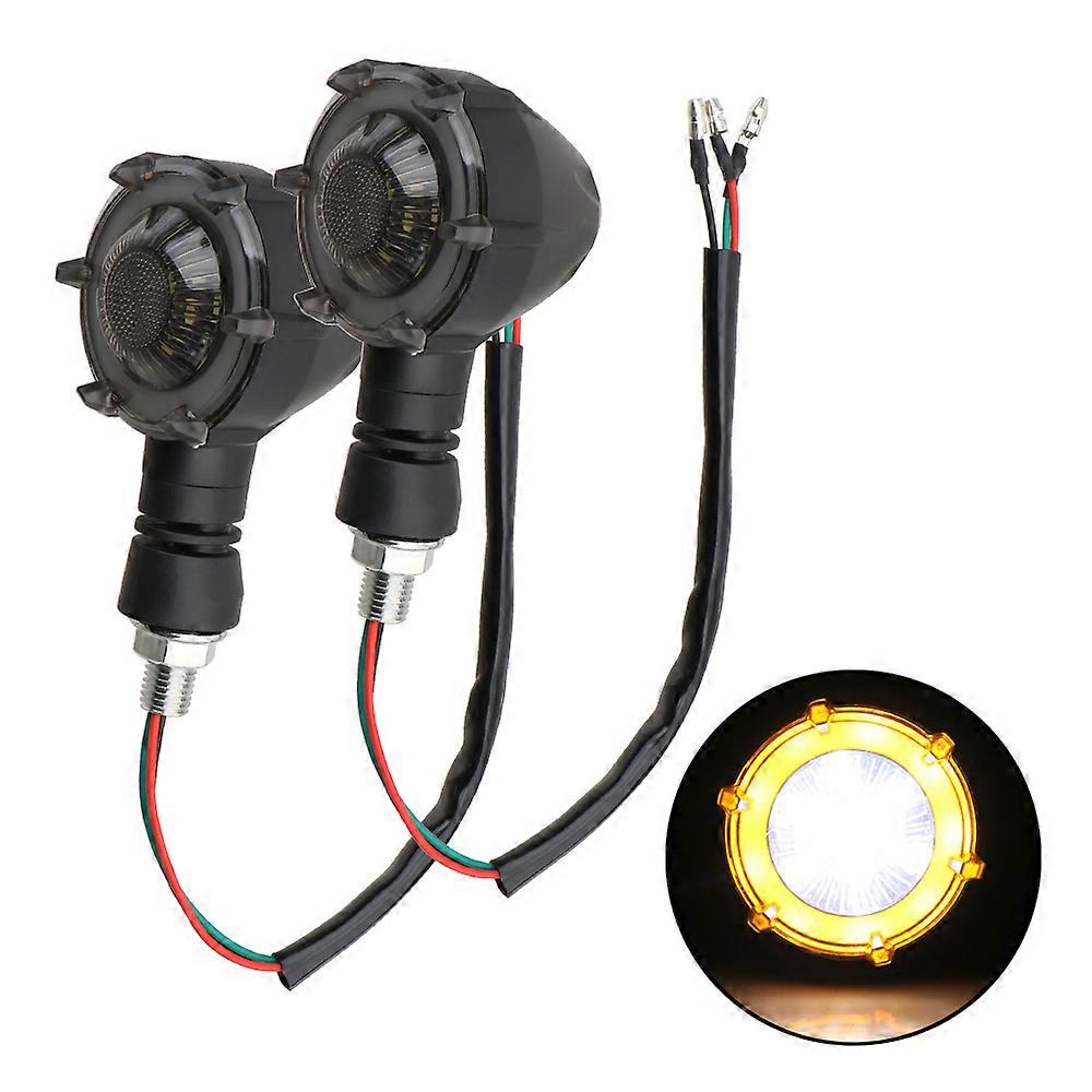 1 Pair DRL LED Flashers Motorcycle Turn Signal Warning Lights Rotating Flowing Signal Lamp Daytime Running Light Universal