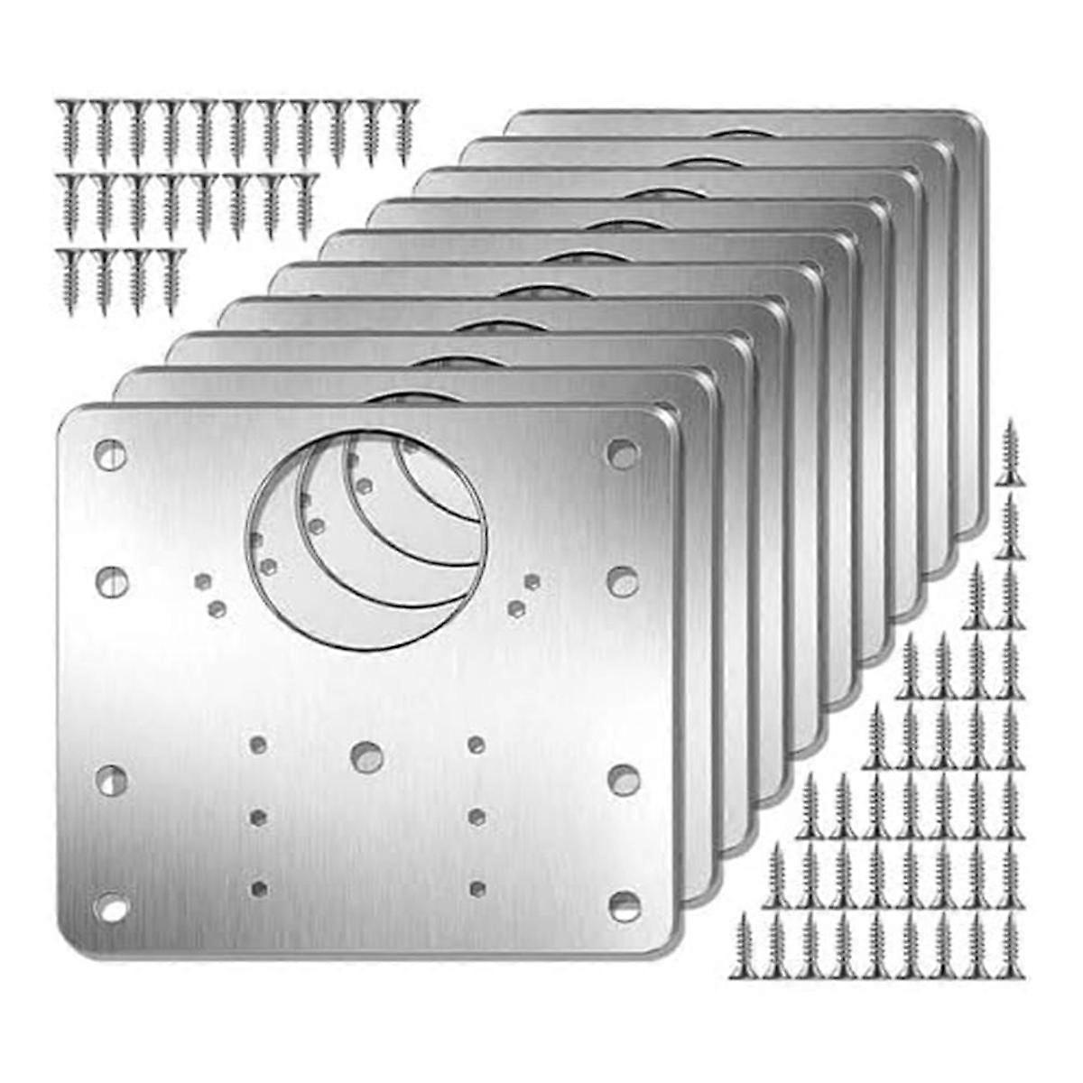 Kit piastra di riparazione cerniera armadio Piastra di montaggio cerniera porta armadio cucina con fori Staffe di fissaggio piatte Argento