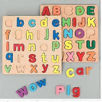 Jogos infantis rompecabezas Alfabeto Digital Puzzle Brinquedos de Madeira Kid Número Letra forma Combinando Tabuleiro de Serra Ticoide
