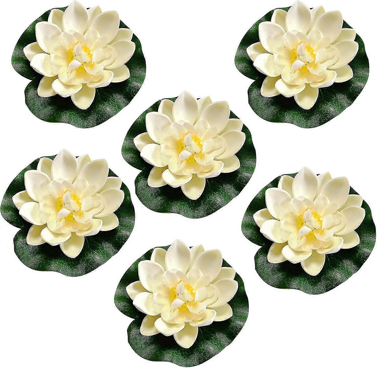 6 Pack Floating Flowers, Lotus Water Lilies, Artificial Water Lilies, Foam Decoration, Floating Water Lilies
