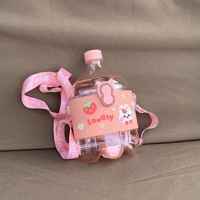 New summer cola cup creative plastic straw cup pink 350ml