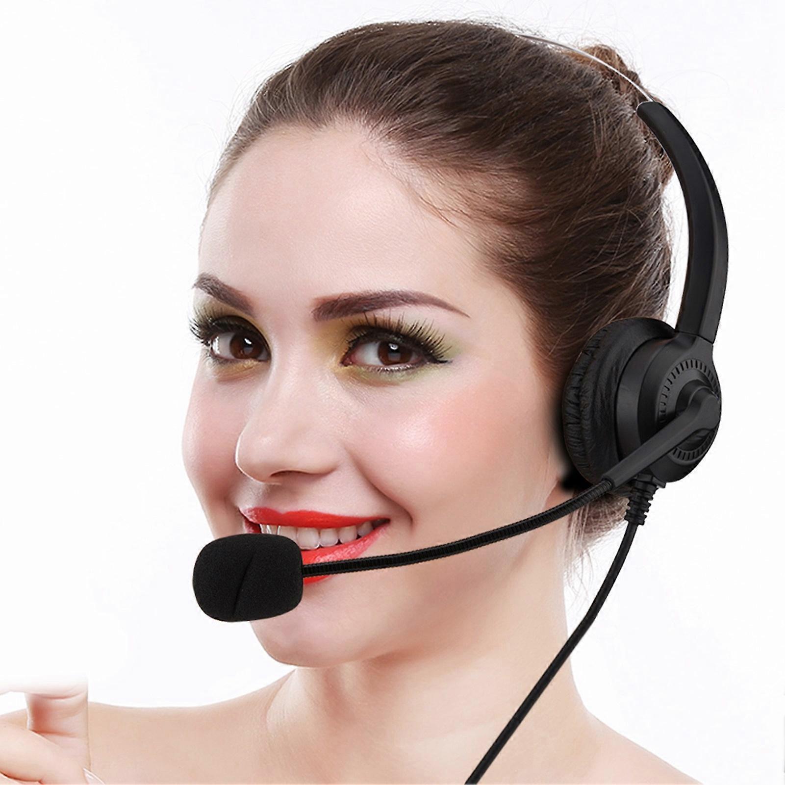 USB Call Center Headset With Microphone Noise Cancelling Business Headsphone Mute And Volume Adjustment Function