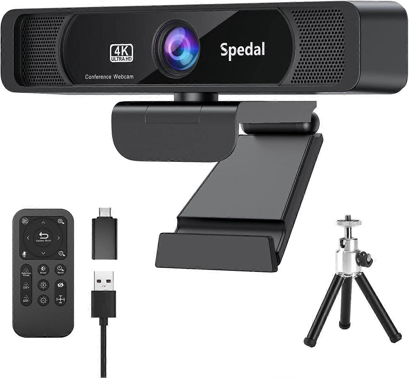 Spedal FF931 HD 4K Webcam 120Wide Angle Webcam Wtih Microphone And Remote Control Streaming Web Camera For PC Mac Conferencin