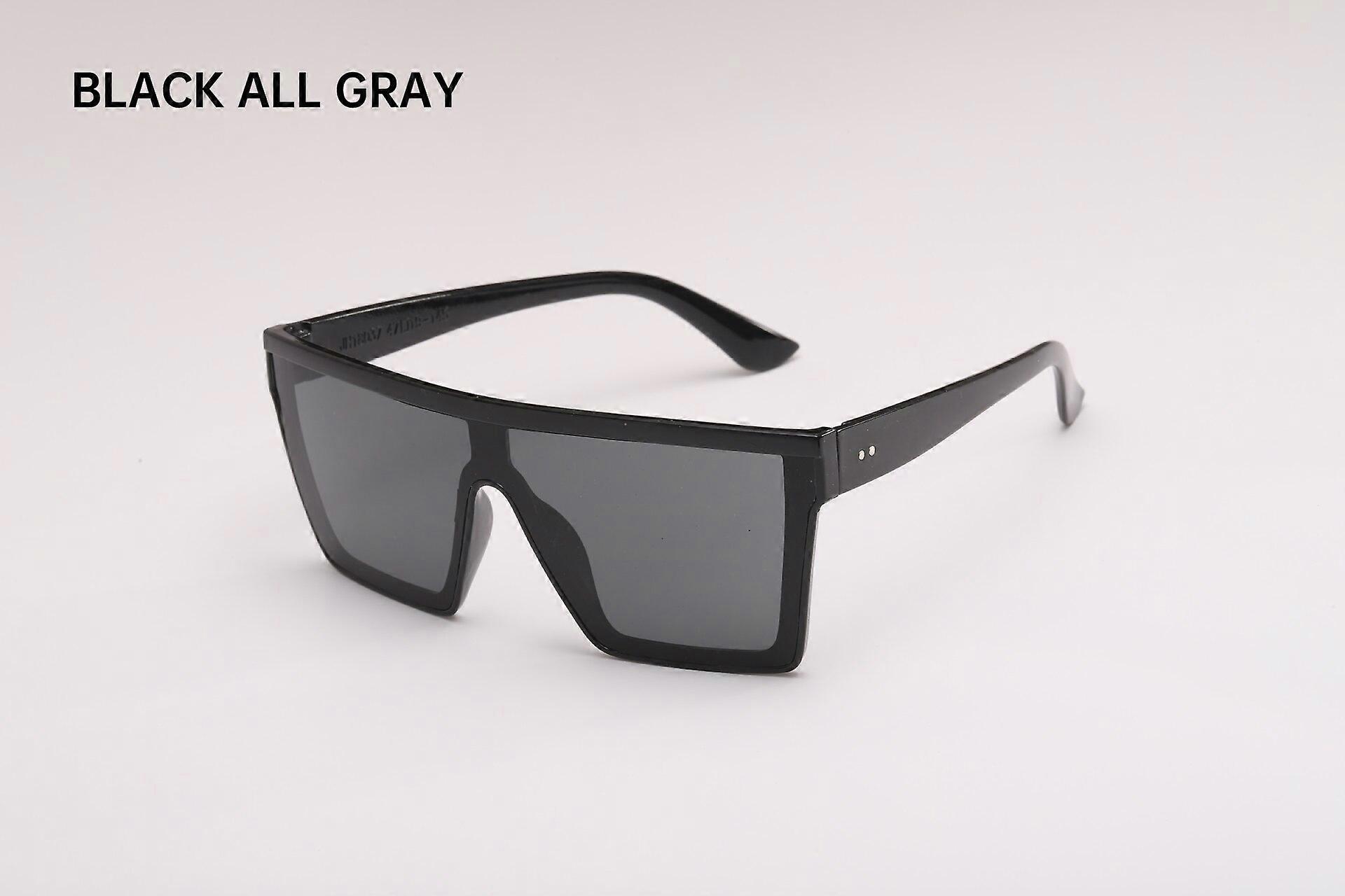 Gafas de sol para hombre y mujer Retro Oversized Flat Black Square Shades Uv400 Gradient Anti Glare Anti Uv