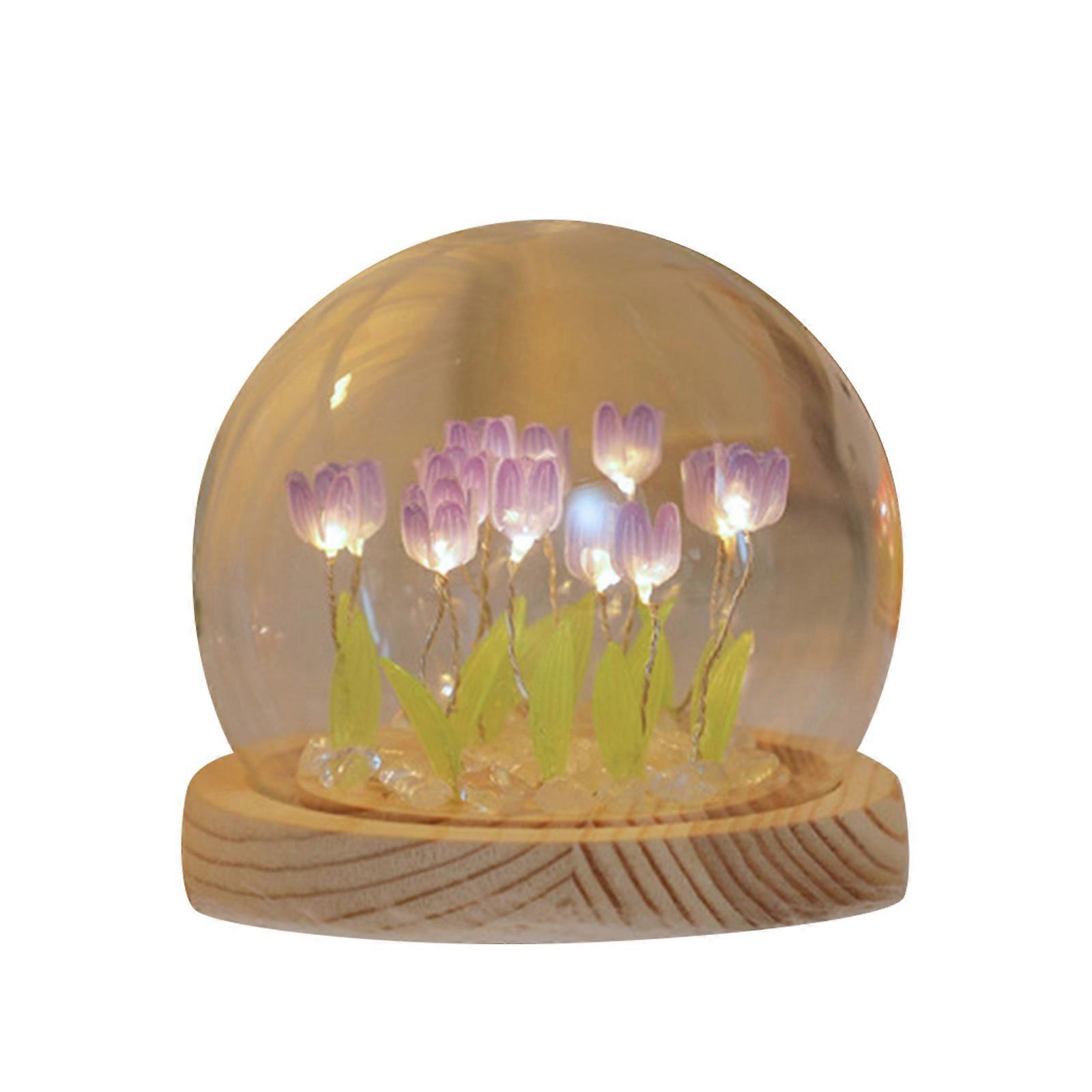Handmade Tulip Night Light, DIY Tulip Night Light Material Pack Make Your Own Night Light Kit