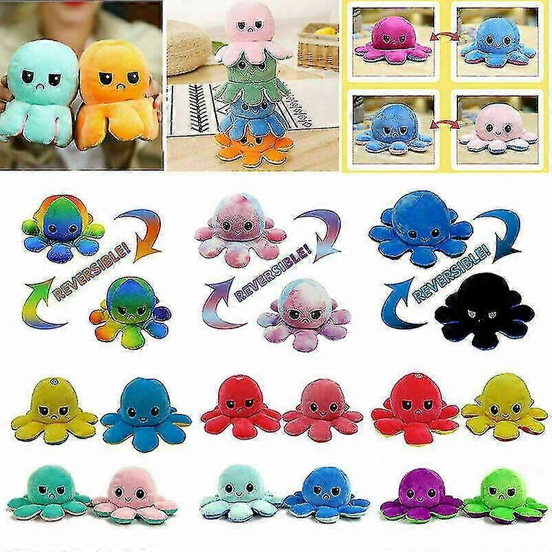 タコぬいぐるみおもちゃ両面タコフリップリバーシブル海洋生物動物人形