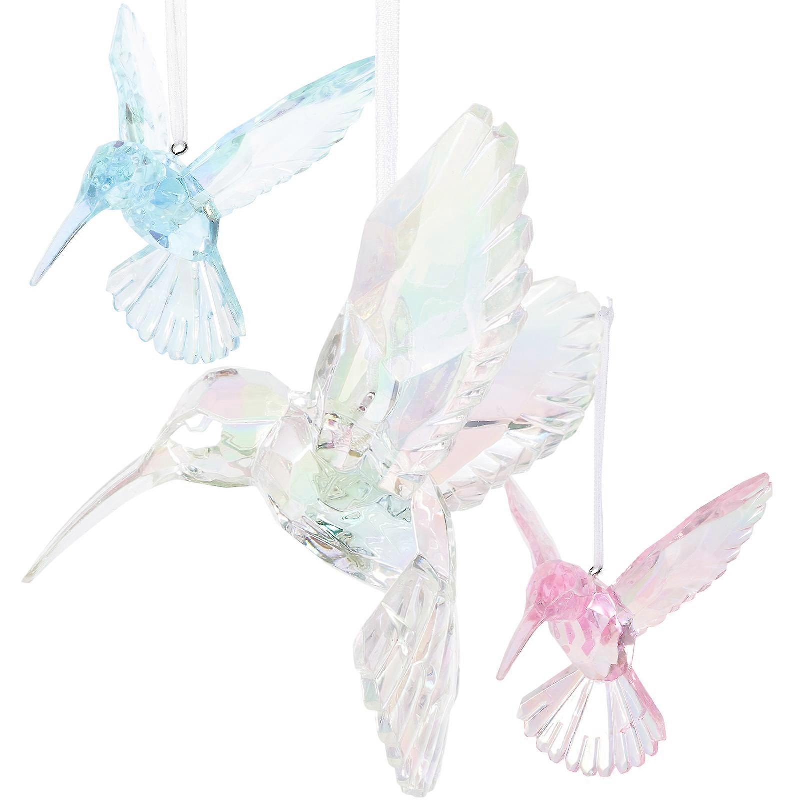 3pcs Acrylic Hummingbird Ornaments Hummingbird Pendant Hanging Bird Decoration