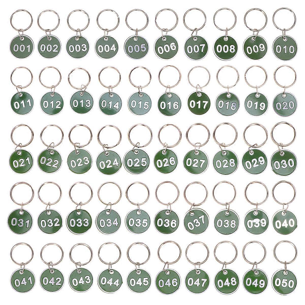 50 Pcs Stainless Steel Keychain Numbered Key Tags Metal Tags Number Keychain Metal Numbered Tags Round Numbered Tags