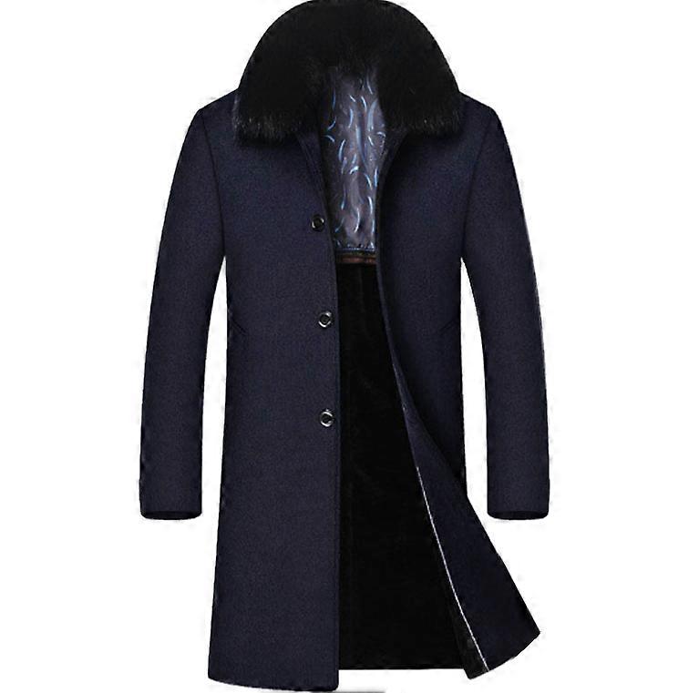 Erkek Kış Yün Kürk Karışımı Sıcak Paltolar