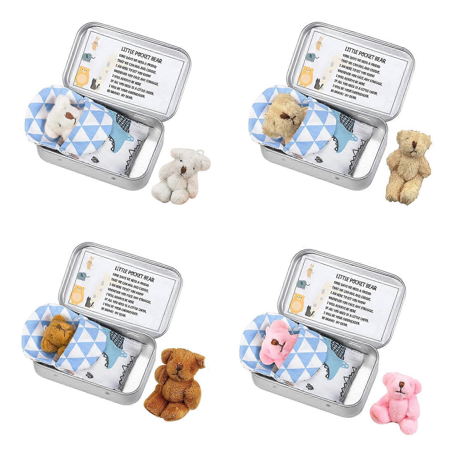 Little Pocket Bear In A Tin - Plush Stuffed Animal, 10cm, Gift For Kids & Adults For Comfort & Security