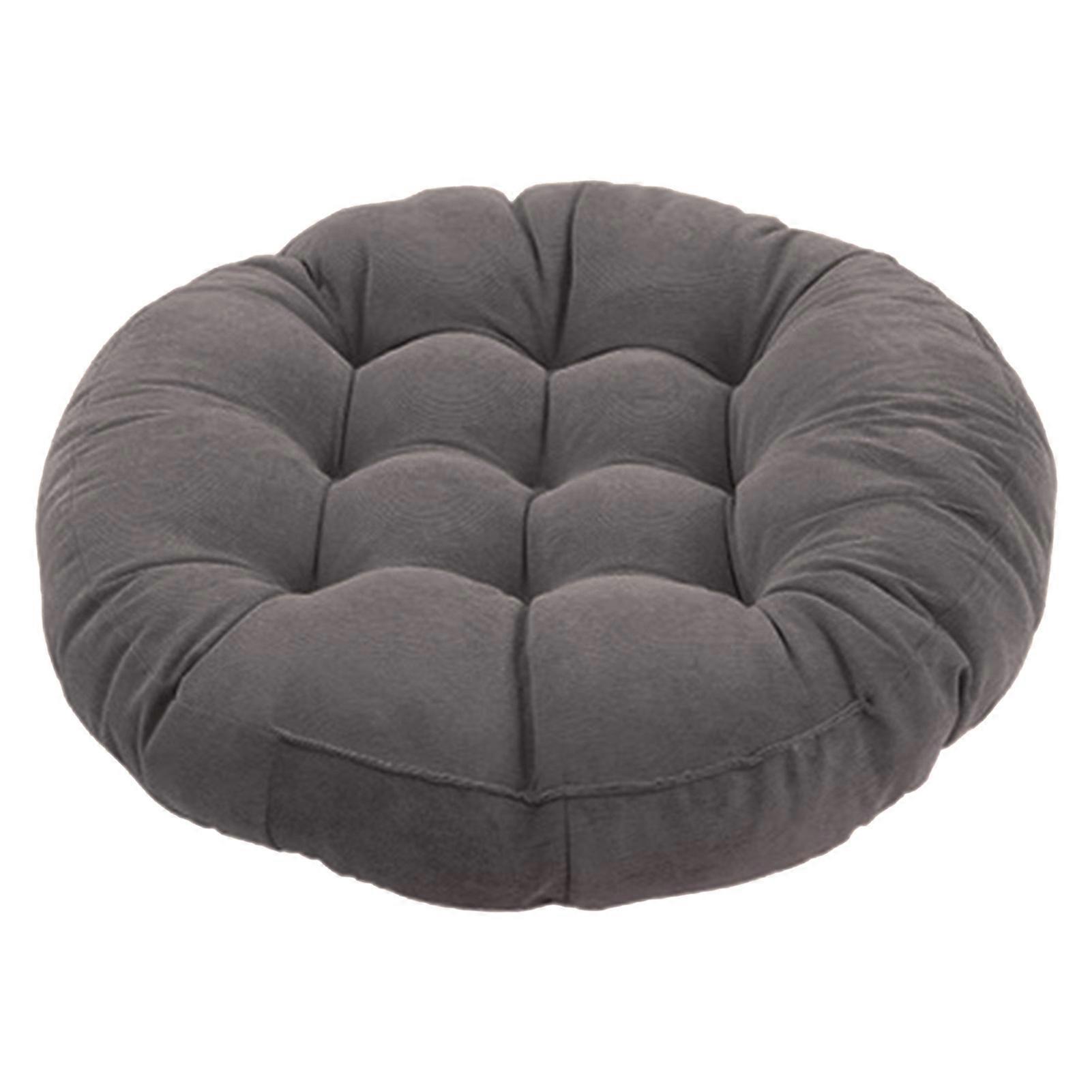 Stuffed Cushion Japanese Style Breathable Round Comfortable Corduroy Seat Cushion for Daily Use