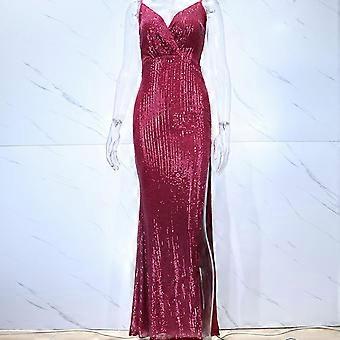Womens Long Sequin Evening Dress Sleeveless Dress Maxi Dress V-neck Party  Dress Backless Dresses Sexy Tight Dresses | Fruugo FI