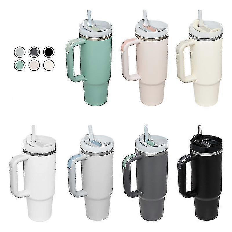 Caneca de 40oz Tumbler com alça Tumbler isolado com tampas palha de aço inoxidável Café Tumbler Termos Cup com logotipo da marca