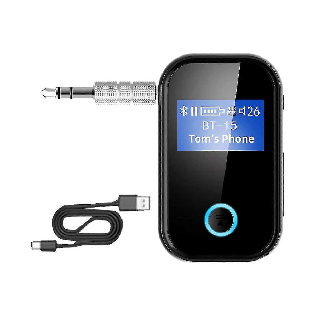 Bluetooth Adapter With Screen Car Wireless 5.0 Bluetooth Receiver