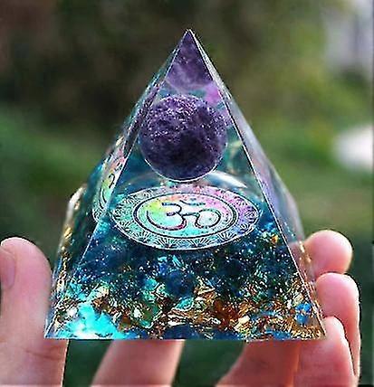 Energy Generator Orgone Pyramid Amethyst Peridot Healing Natural Crystal Reiki Chakra Generator Orgonite Pyramid Meditation Tool