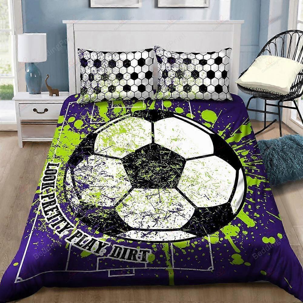 v2276 Lençóis Meninas Soccers Capa de Edredão Conjunto Crianças Cama Edredom Capa Lençóis IU2276