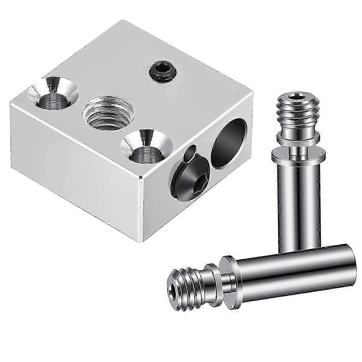 1 High Temperature -10 Plated Copper Heater Block, 2 Titanium Alloy Heat Break Thermal Barrel Tube