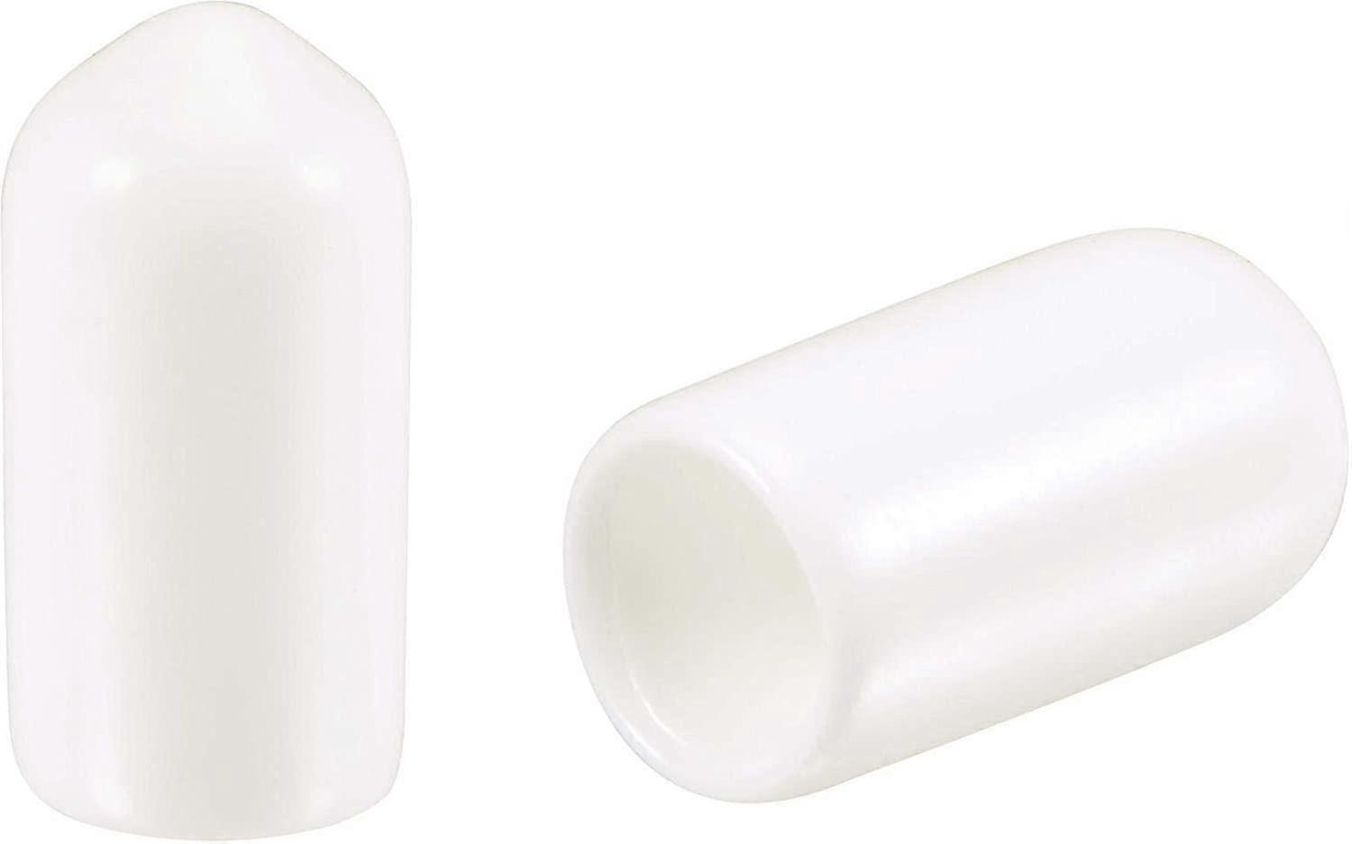 50pcs جولة المطاط نهاية قبعات 1/4 "(6mm) الأبيض الفينيل غطاء برغي الموضوع حماة