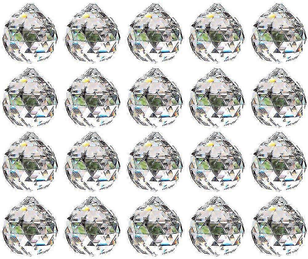 Prisma a sfera di cristallo trasparente da 20 mm - 20 pezzi sospensione sospesa suncatcher per soffitto