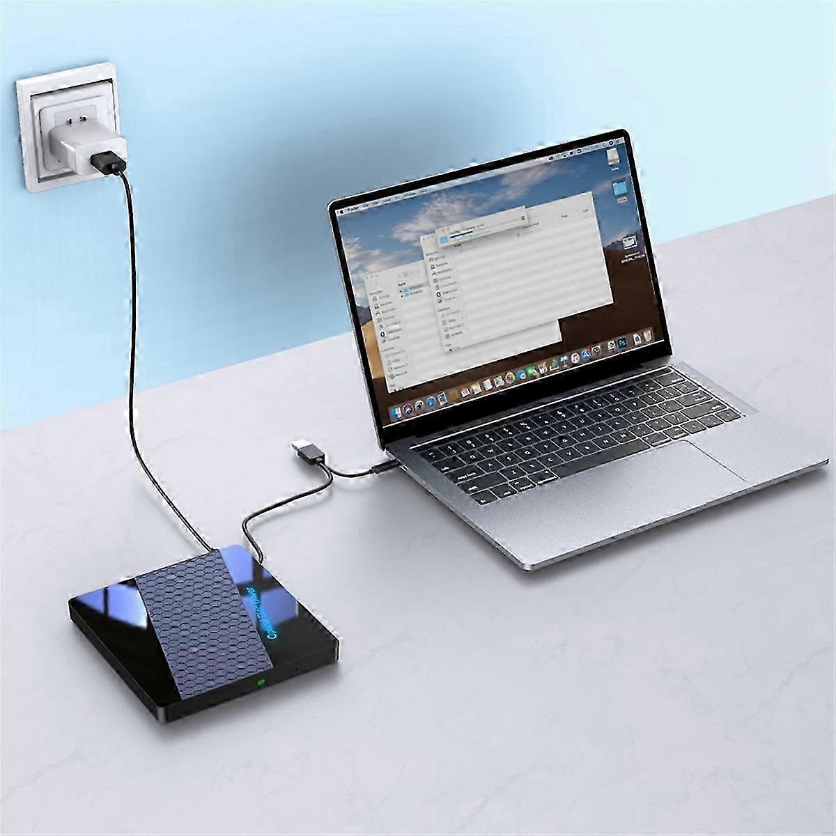 7 In 1 USB 3.0 Type C外付けCD DVD RW光学ドライブポータブルDVDプレーヤーバーナーリーダーUSBハブFo