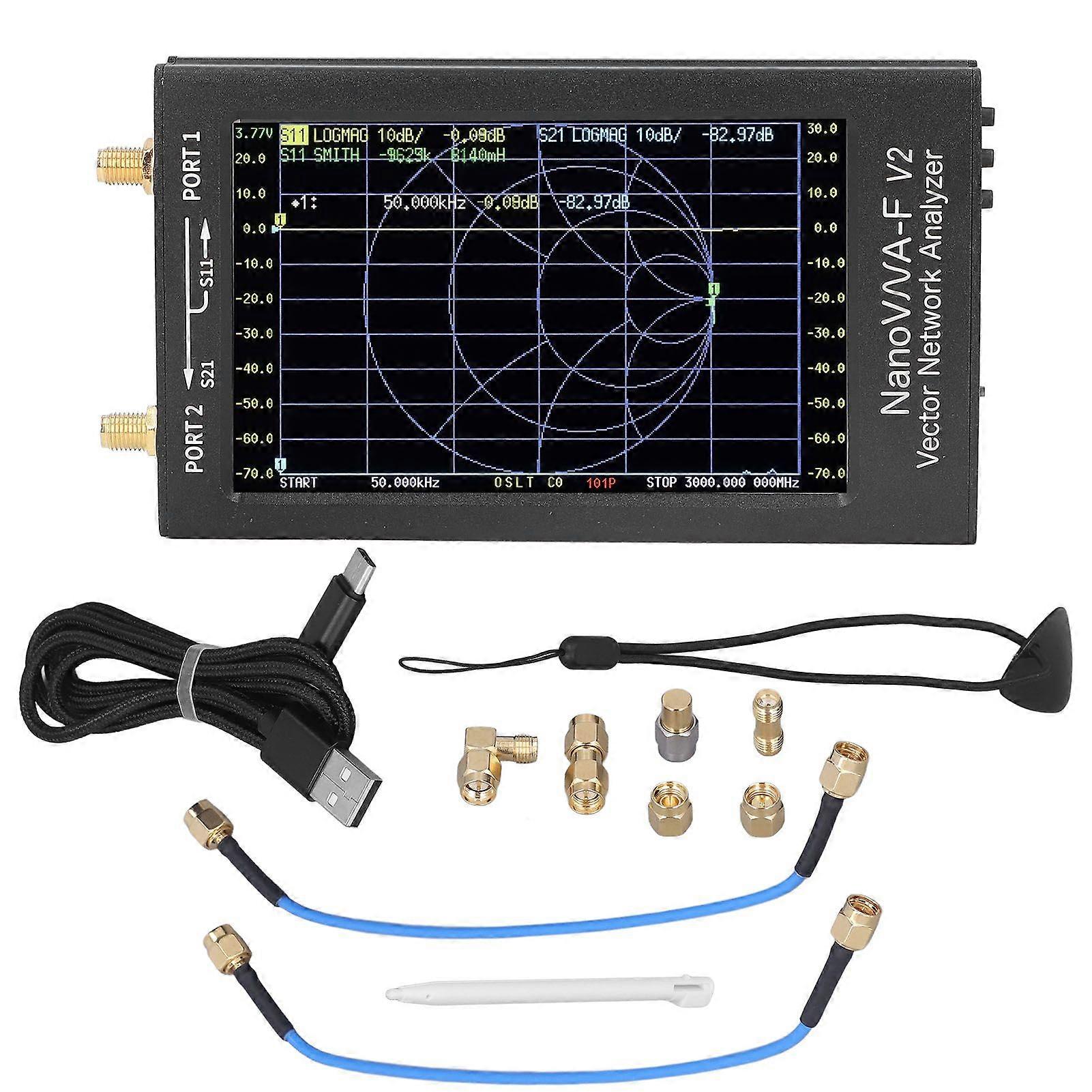 Vector Network Analyzer 50KHz3GHz Short Wave HF VHF UHF Measuring 4.3in SAA2 VNAF V2