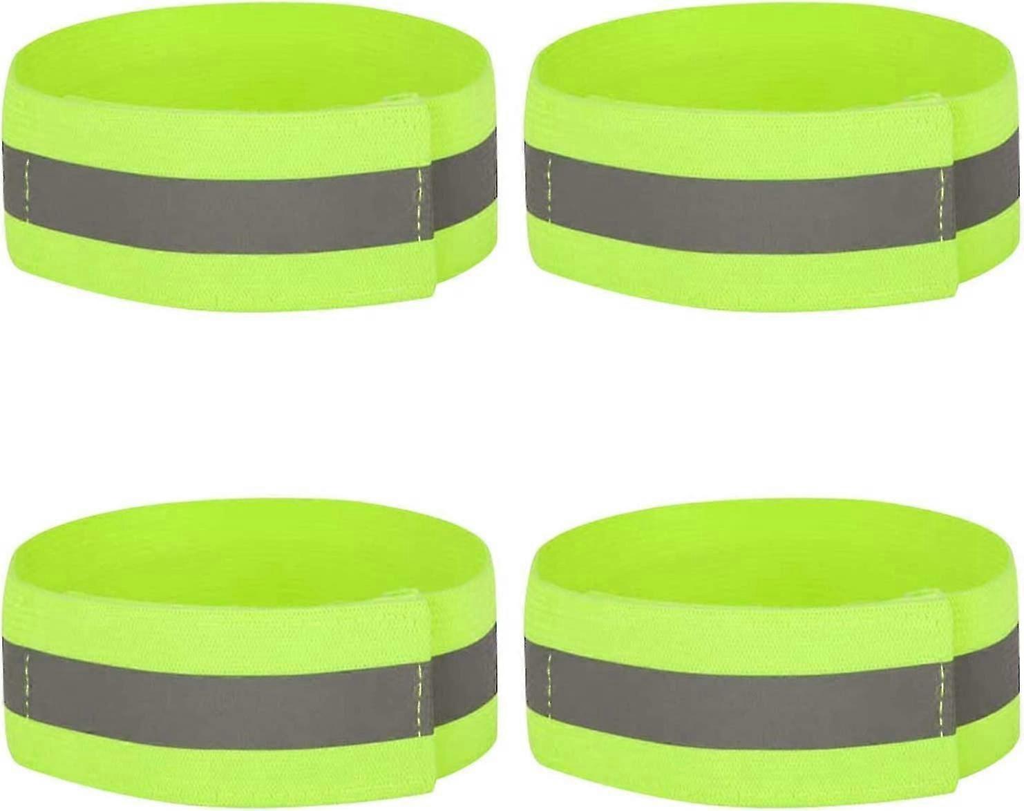 High Visibility Armbands, Elasticated Ankle Bands Reflective Running Armbands Wristbands Slap Armbands Reflector Strips Safety Bands For Running Walki