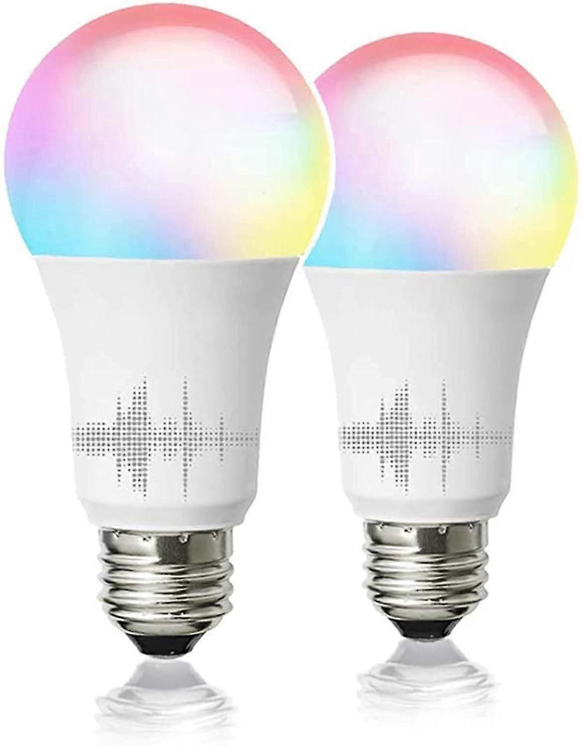Smart Wifi Light Bulb, Led Rgbcw Color Changing, Works With Alexa And Google e Assistant, No Hub Required, A19 E26 Multicolor 2 Pa,6538