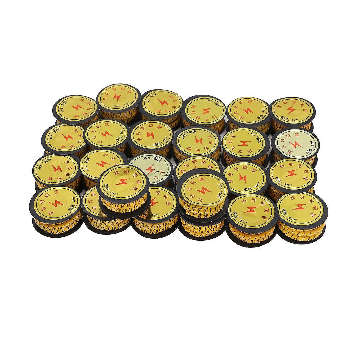 26PCS Set Tube Cable Marker EC Letter Number PVC A to Z Marking Coded Cable Marker 4m²