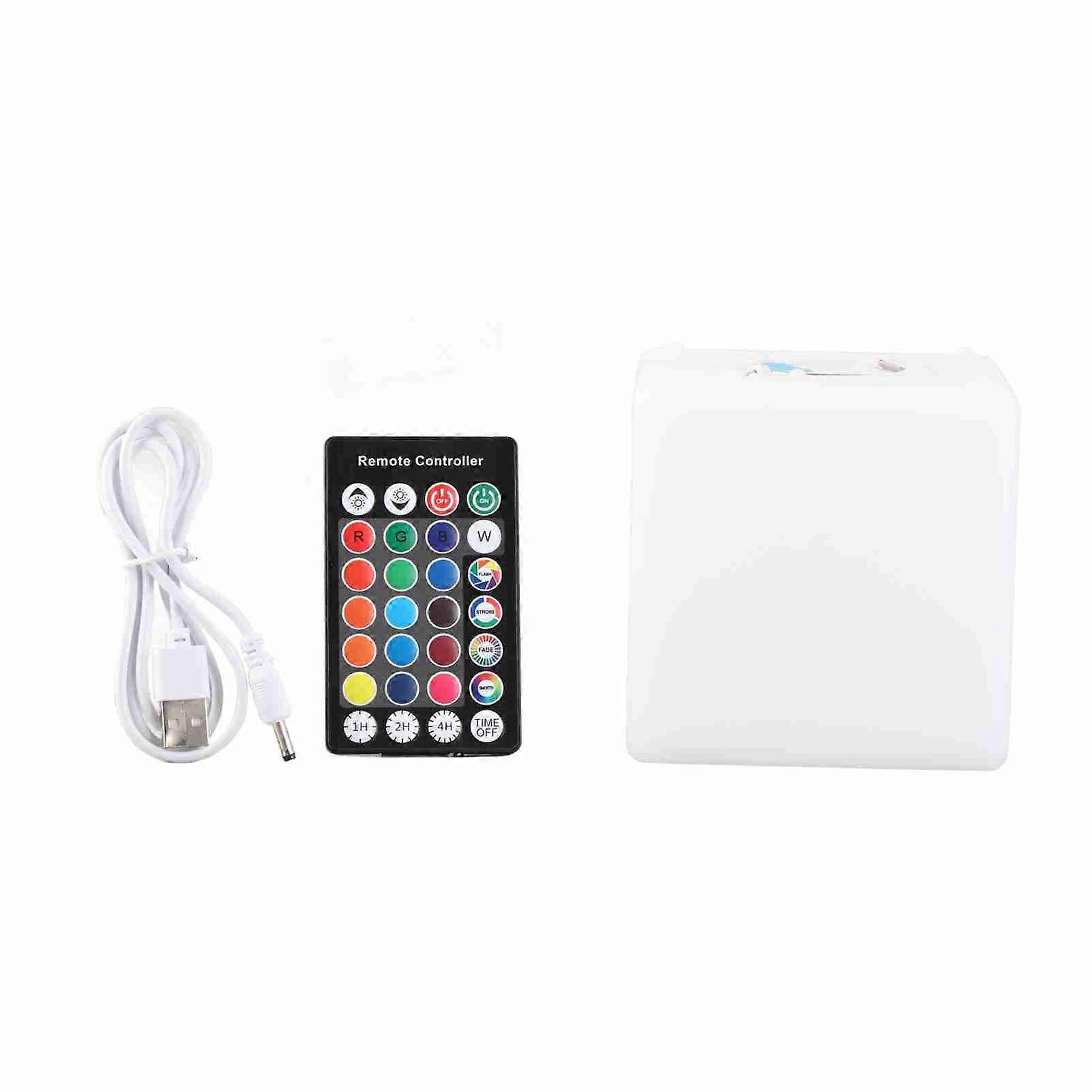 LED Cube Light 4 Level Brightness Adjustment Multicolored Color Changing Rechargeable Light Cube with Remote Control