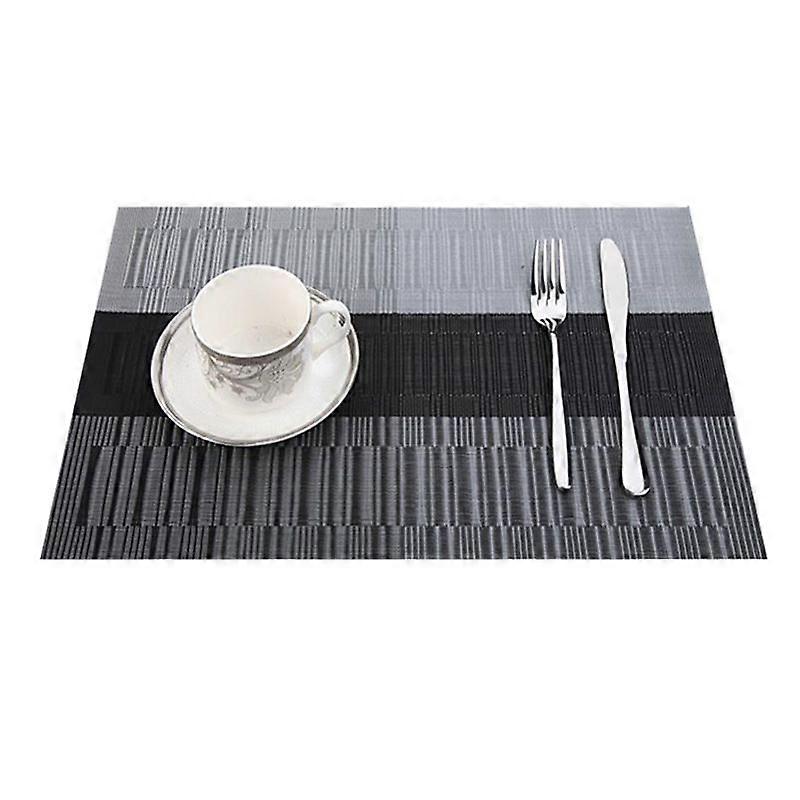 Bamboo Rectangular Table Mat PVC Western Dining Mat Teslin Placemat Woven Tableware Mat Hotel Restaurant Mat.