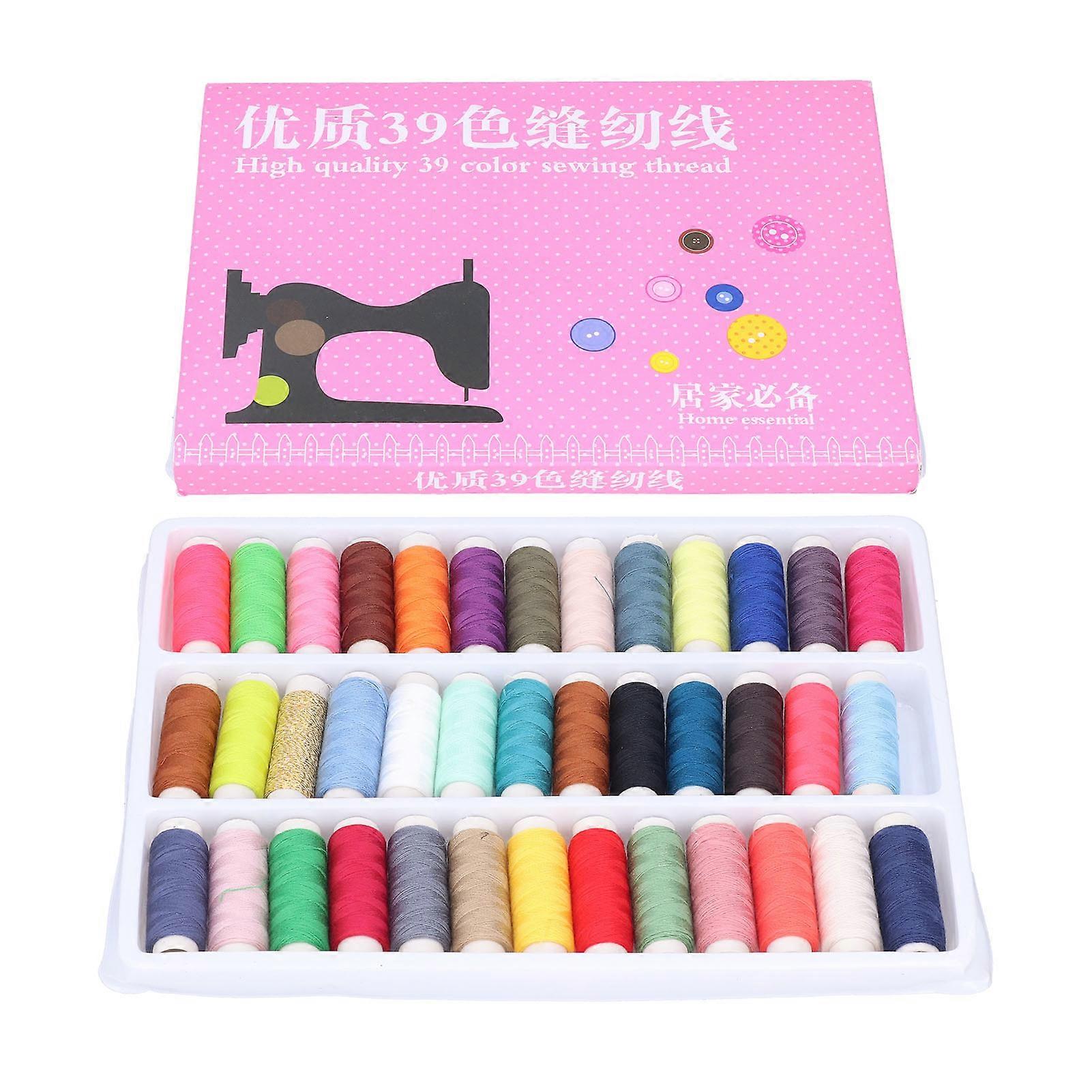 39pcs Sewing Thread Set Different Colors Polyester Thread Spools for DIY Craft Sewing Knitting