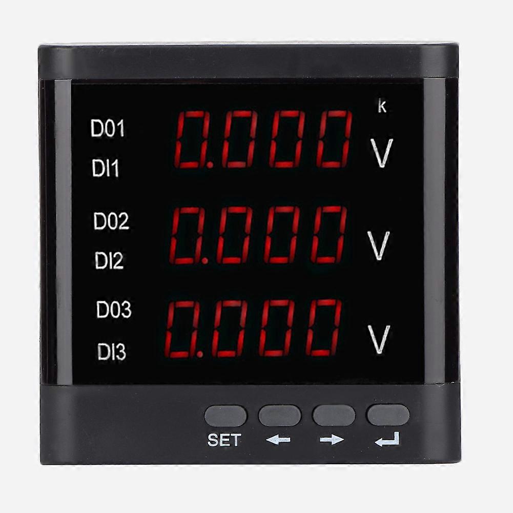 ZM194-V93 Black Shell LED Display Digital Three-Phase Voltage Meter Voltmeter 91*91mm