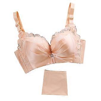 Women Solid Color Wireless Push Up Anti-Sag Cotton Bra Brassiere Underwear(Skin Color, 32/70)