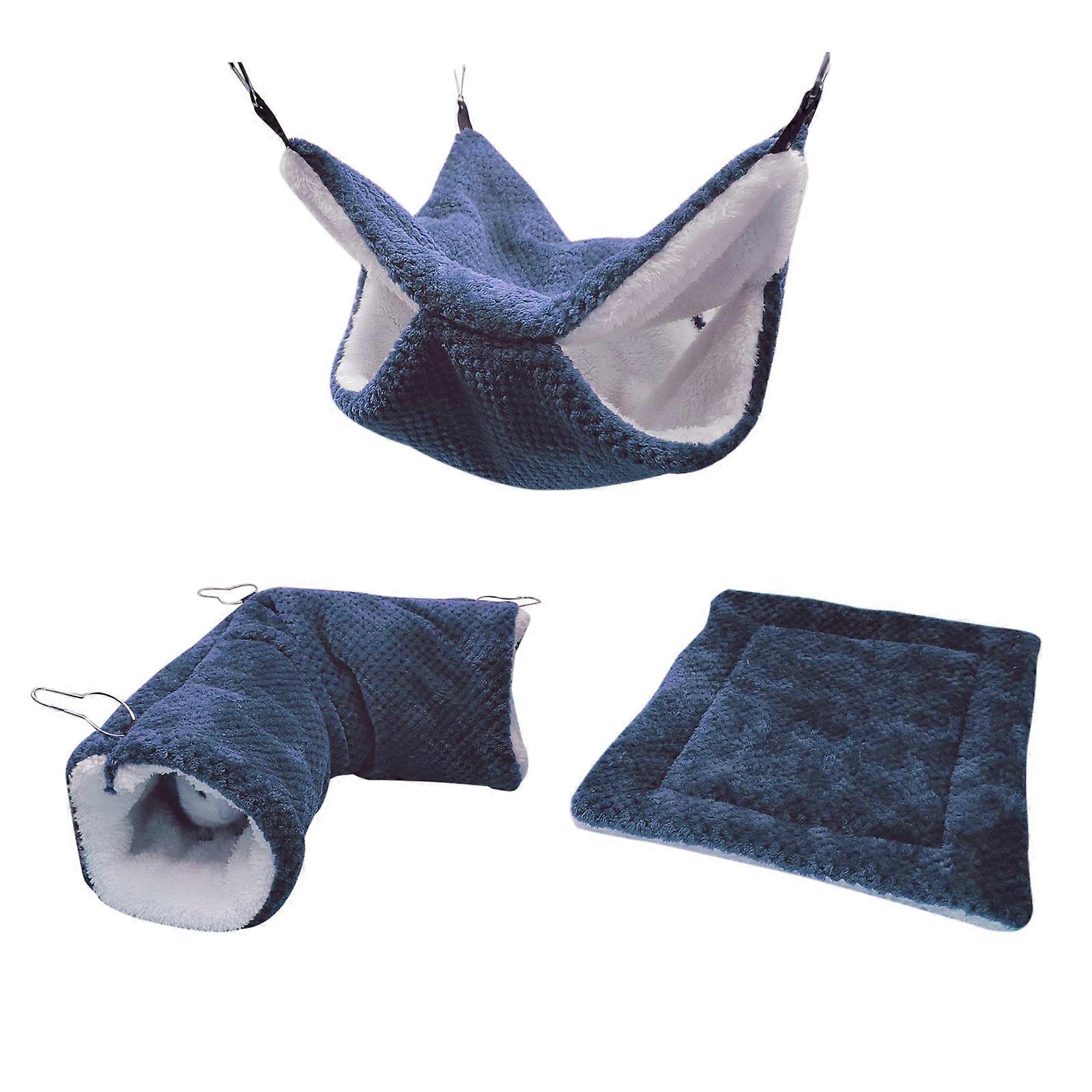 Hamster Hanging Hammock Winter Warm Nest Plush Tunnel Hideout Snuggle Hut to Sleep for Play & Rest Soft Cushion Pink
