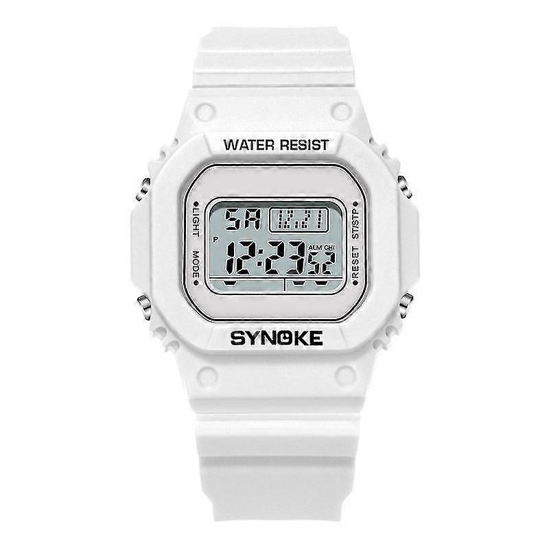 Synoke 9620 Plastic Strap Electronic Watch Angel White